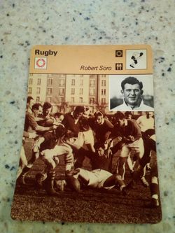 Vintage 1978 sportscaster rugby/ Robert soro/ olympic collector card # 30-09