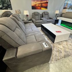 Gray Recliner Set , Couch , Sofas 