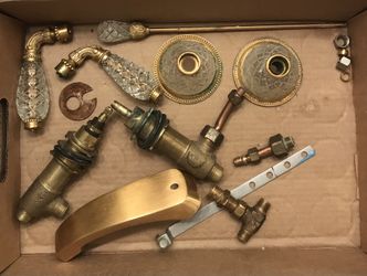 Vintage Gold Cut Glass Crystal Bathroom Faucet