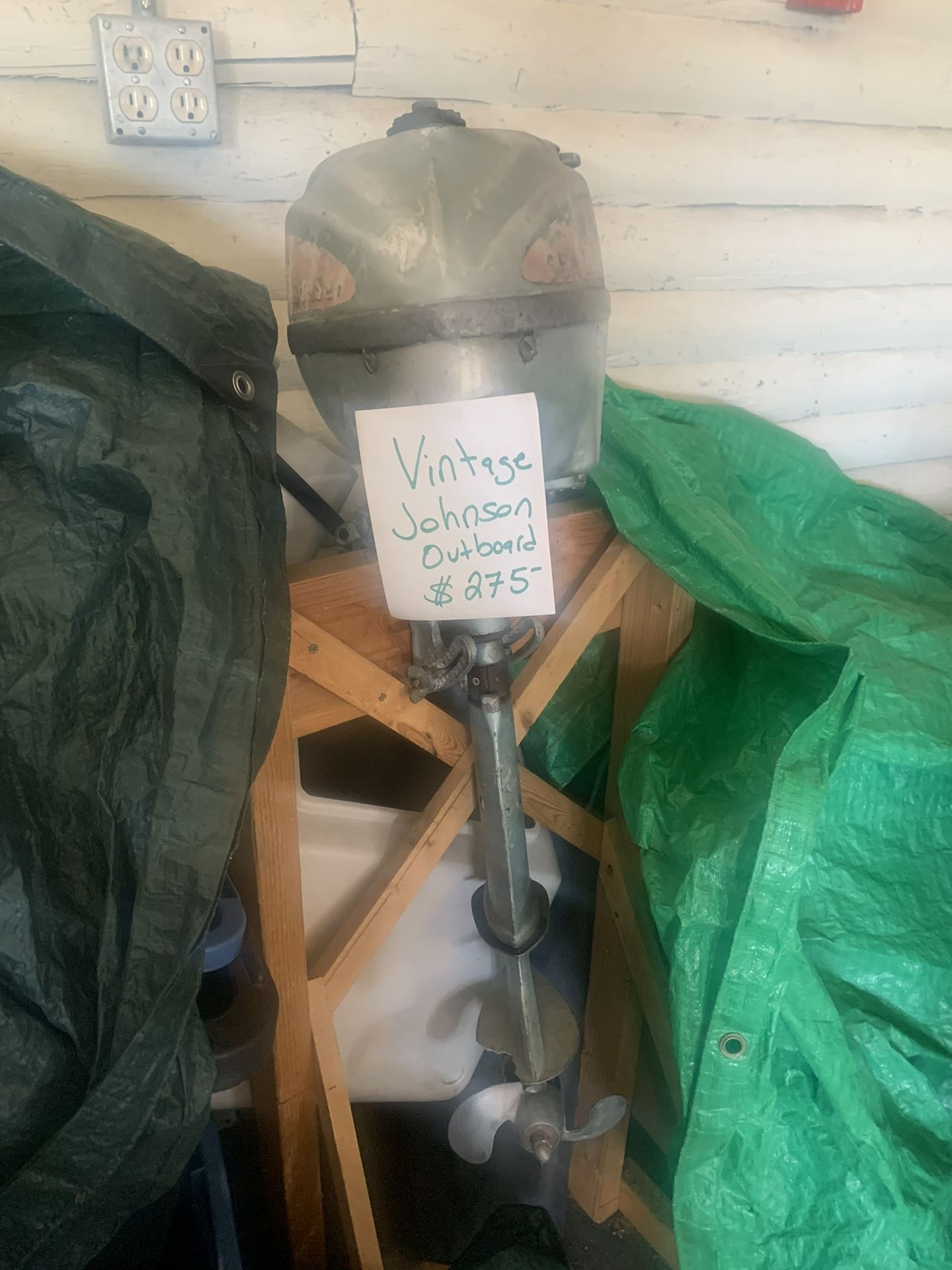 Vintage Johnson Outboard Motor With Stand $275