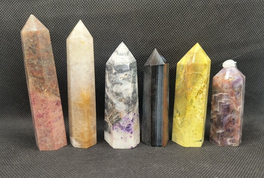 6 PC Crystal Tower Point Variety Bundle Lot