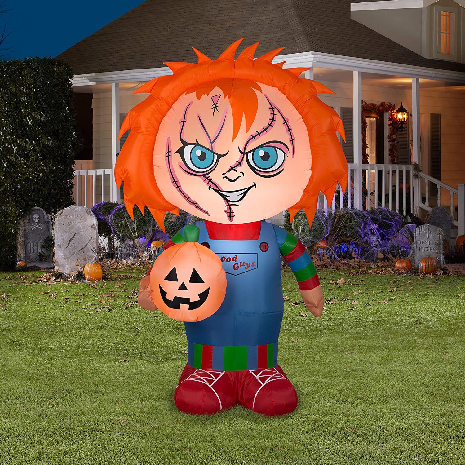 5 Ft Airblown Inflatable Light Up Chucky Doll Halloween Decoration Yard Decor
