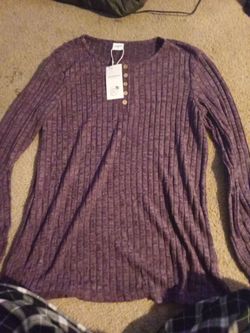 NWT XIEERDUO Women's Medium Ribbed Long Sleeve Top – Purple