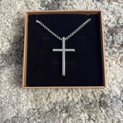 All Stainless Steel Cross Necklace 