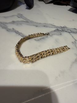 18k platted nugget bracelet 8 inch bracelet