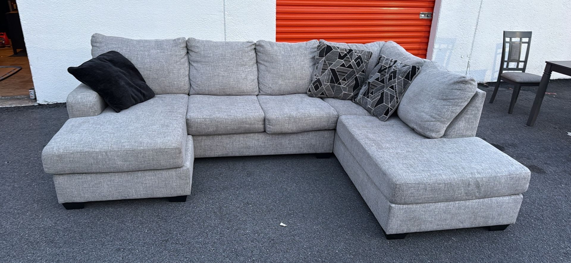 Grey Sectional With Dual Chaise