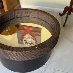 IKEA Round Mirror Coffee Table w/ Storage 