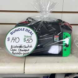 Nintendo Switch Bundle With Case Charger And Rabbids Game