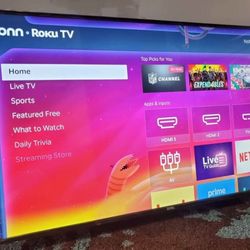 50" roku smart tv 4k basically new less than 3 months old.  No legs come with free mount great quality pics no scratch.  Still have the plastic protec