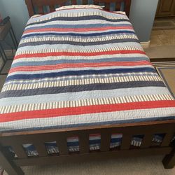 Wooden Bed Frame And Cushion