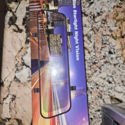 Full-Size Starlight Night Vision Rear View Mirror Driving Recorder. 