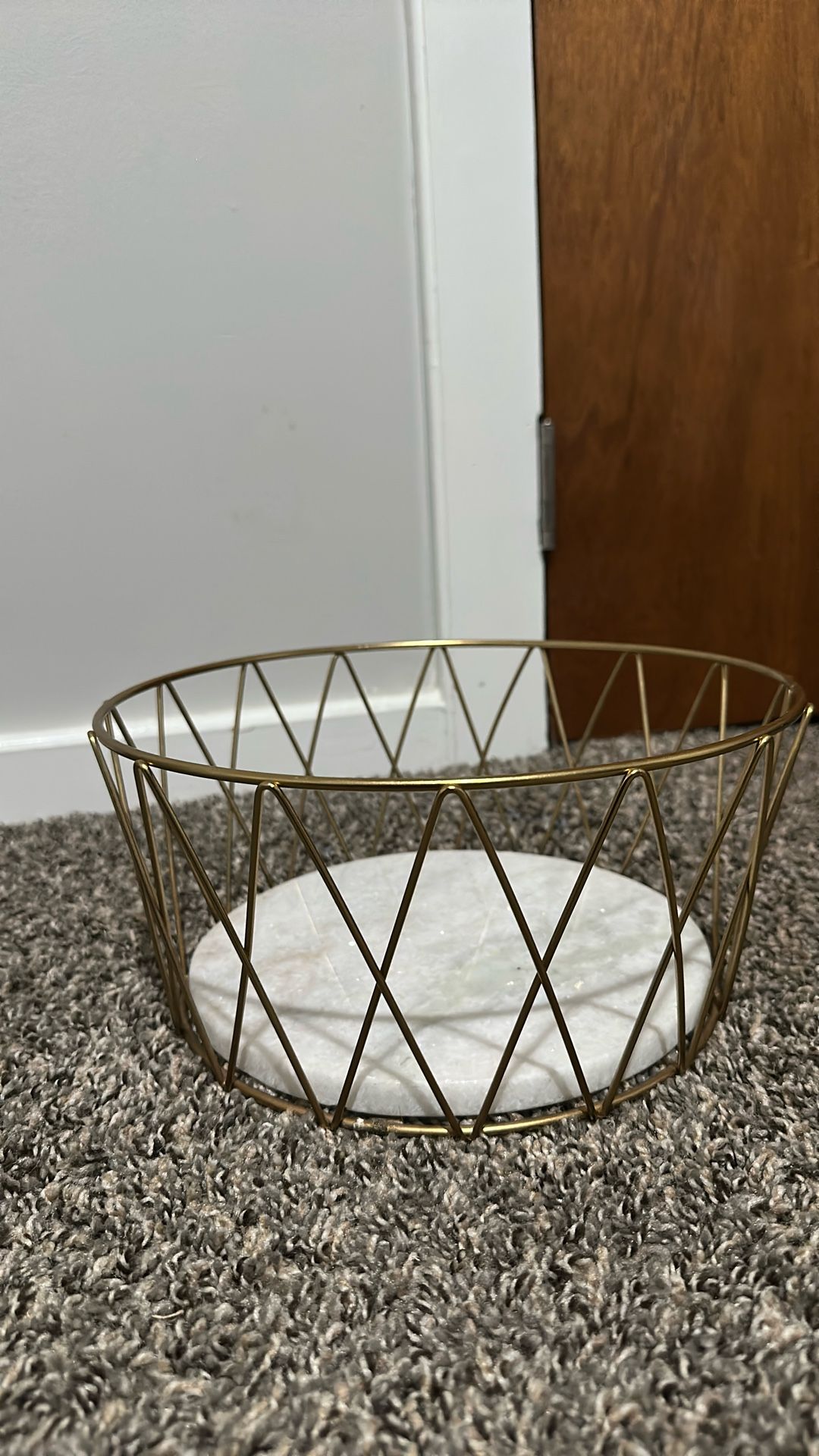 Metal and Marble fruit basket
