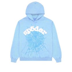 Sp5der Hoodie Sky Blue Size M
