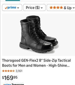 Thorogood GEN-Flex2 8" Side-Zip Tactical Boots size 8.5 M