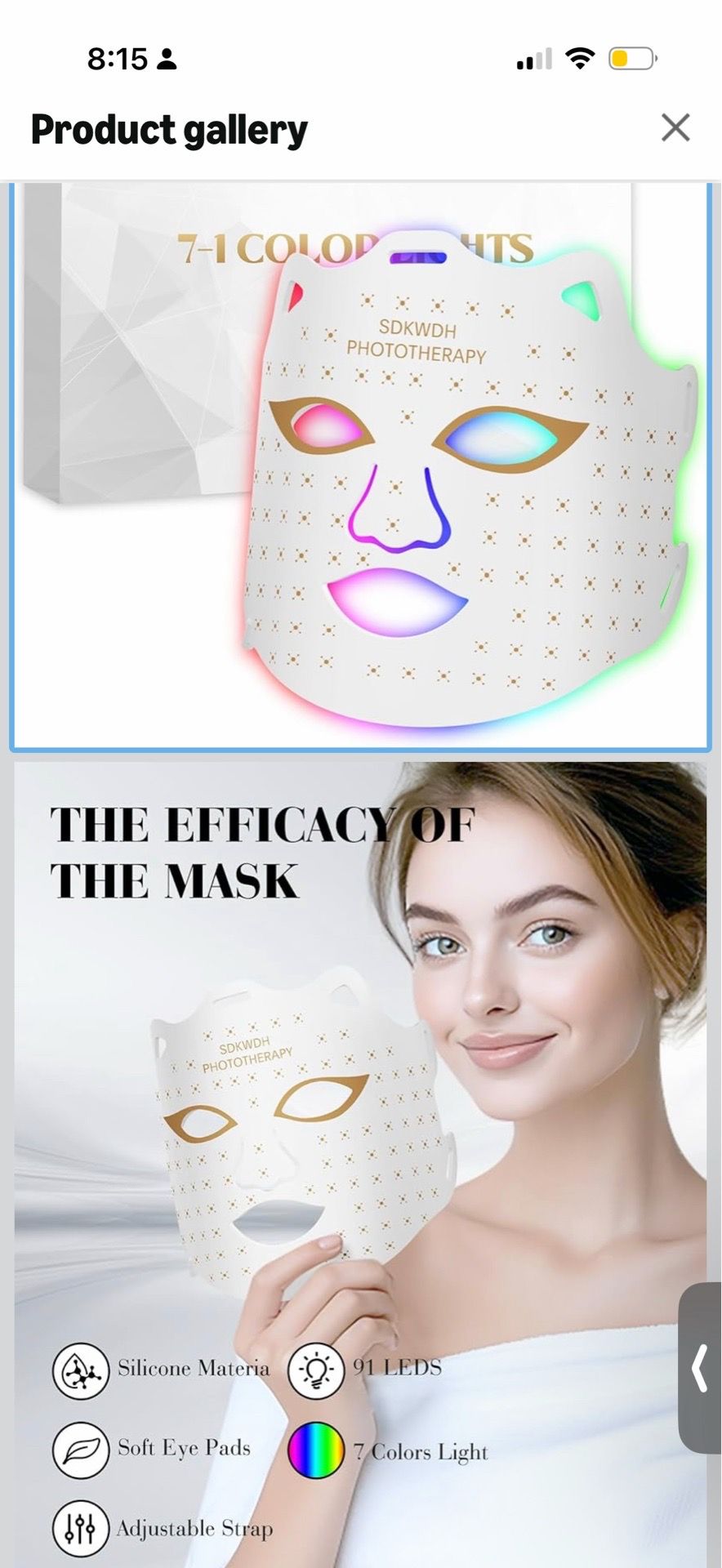 Red Light Mask for Face, 7-1 Colors Facial Care Mask, 850nm Infrared & Red Light Masks