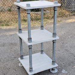 Rustic Look Pipe and Wood End Table with Shelves