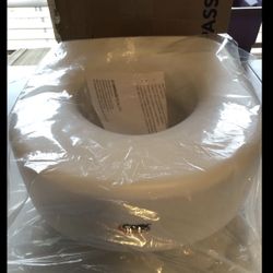 Compass Health CAREX Raised Toilet Seat - White Oblong, NEW 