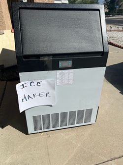 Commercial Ice Maker Machine with Pump, 100 lbs/24h with 26 lbs Storage Capacity, Built-in/Freestanding/Under Counter, Stainless Steel Ice Maker with