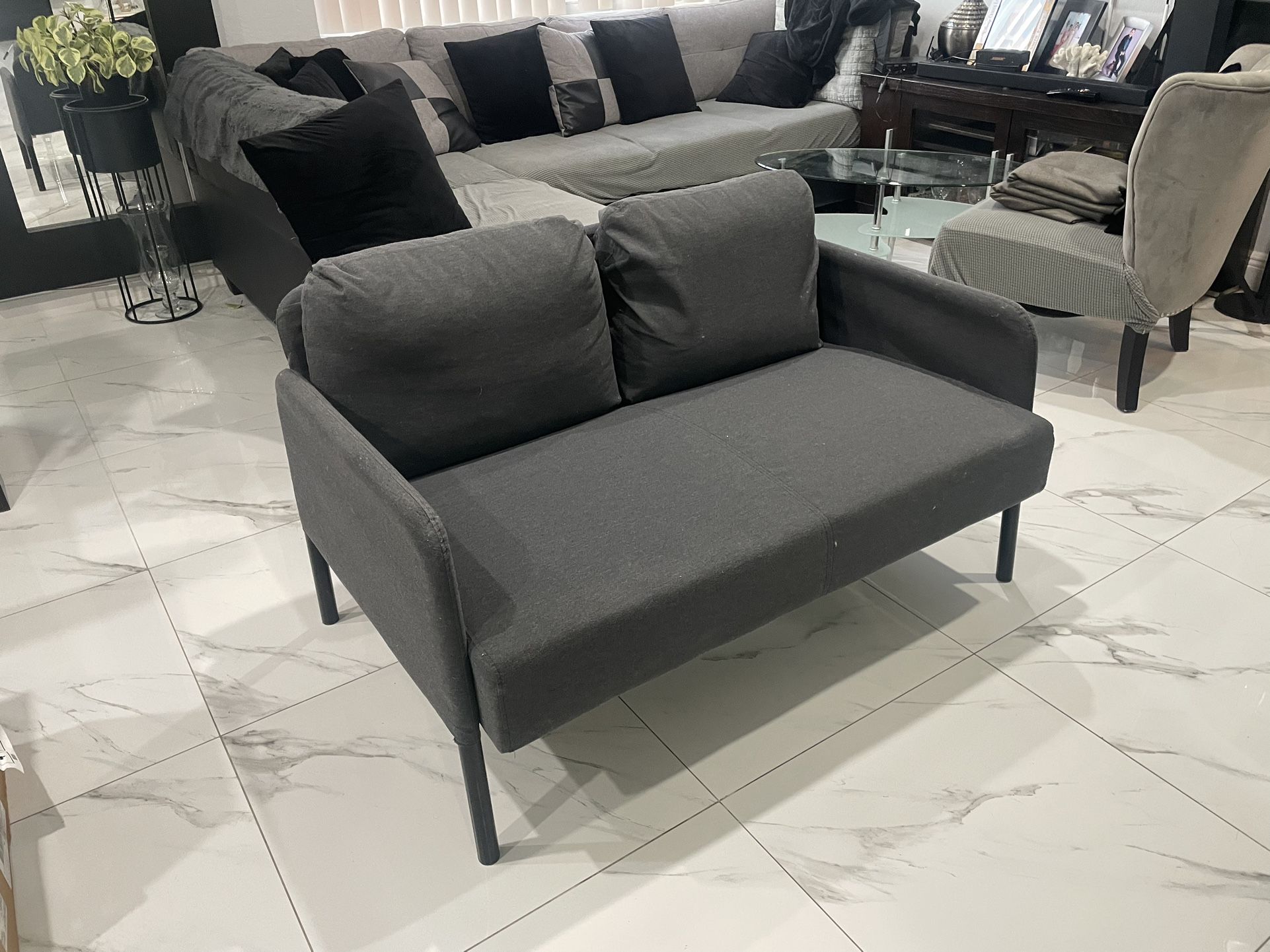 GLOSTAD Loveseat, Knisa dark gray