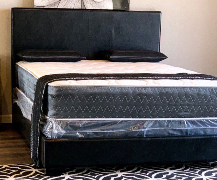 New Queen Size Bed With Mattress And Box Spring Same Day Delivery
