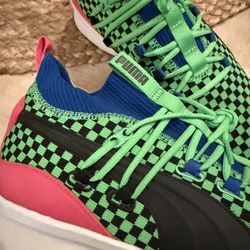 Brand New Puma Men’s US Size 9 Basketball Shoes – Green Checkered