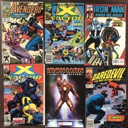 6 Vintage Marvel Comic Books-Different Years-One Limited Numbered Ad Book In GC