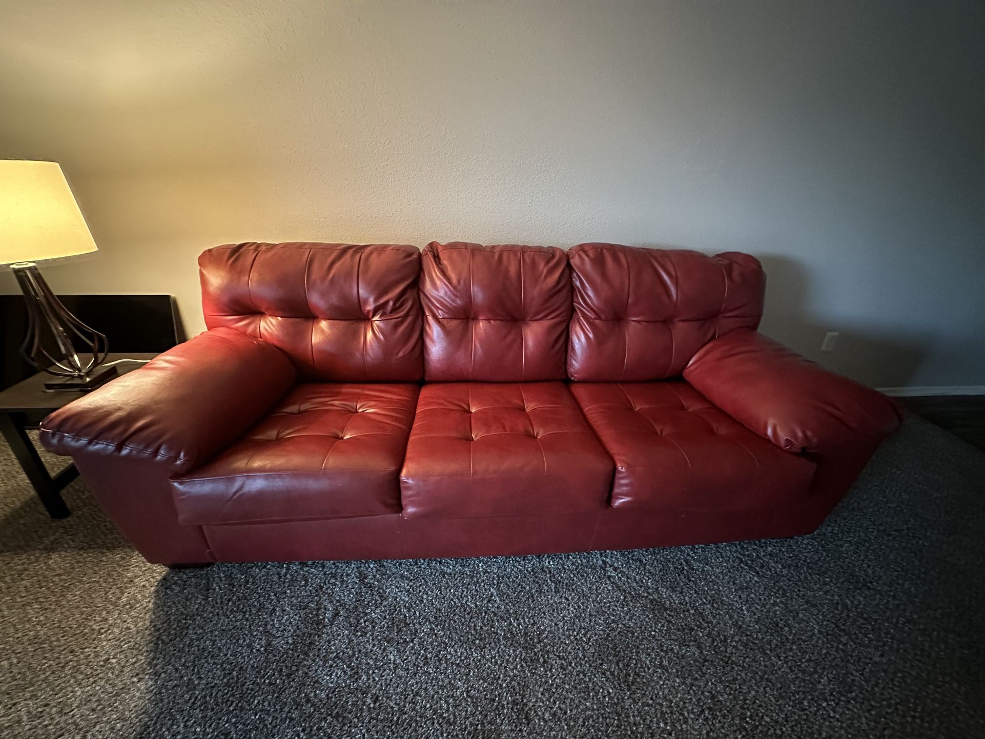 Vintage Red Leather Couch