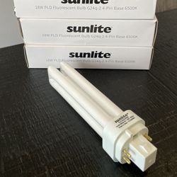 Three - 18w PLD Fluorescent Bulbs 4 Pin Base