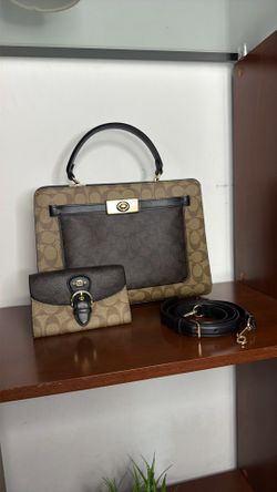 PRISTINE Coach Lane Carryall Purse & Matching Kleo Wallet Set - Like New!