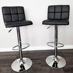 New $40 each Square Barstool Chair Swivel Bar Stool PU Leather (Adjustable Seat Height 24-32”)