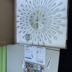 Large Modern Sunburst Wall Clock