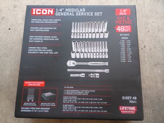 ICON 1/4" Drive 48-Piece Modular Socket Set