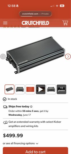 Kicker 46CXA1800.1T 1800watts Subwoofer Amplifier
