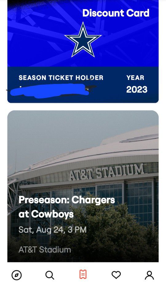 Dallas Cowboys  Home Game Tickets  2 Seats