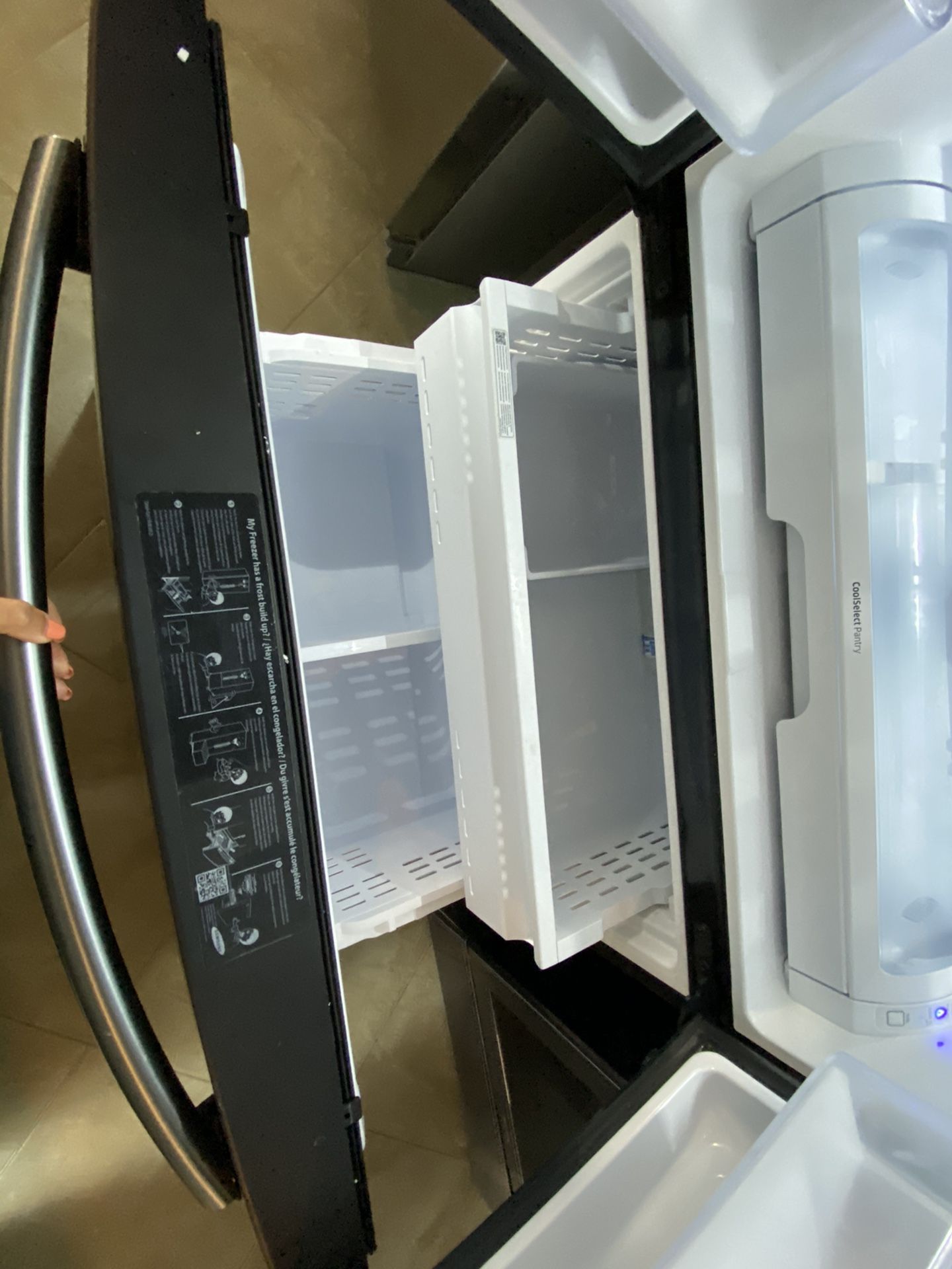 Samsung stainless steel refrigerator 36” wide working perfect and 45 days warranty. Delivery service available