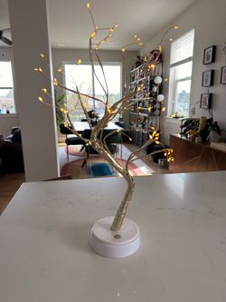 LED Bonsai Tree Light Gold Tabletop Lamp