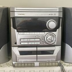 Aiwa Stereo Cd, Duel Cassette And Amfm Radio