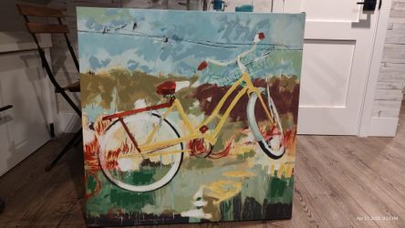 Bicycle Painting On Canvas