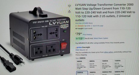 New! Voltage Transformer converter 2000 Watts step up or down