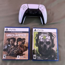 Ps5 Controller W/ 2 Ps5 Games 