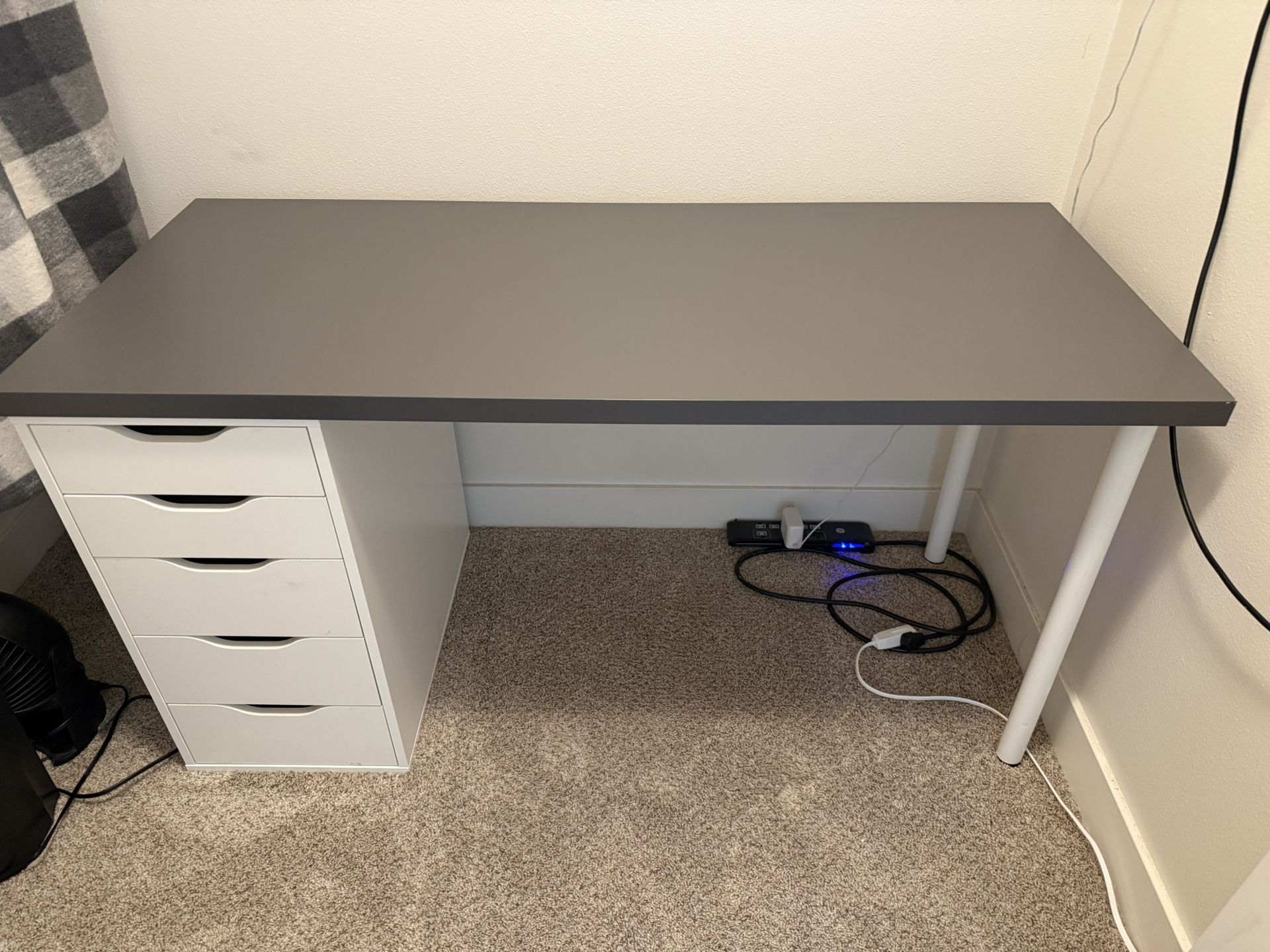IKEA ALEX DESK WHITE AND SLATE GRAY