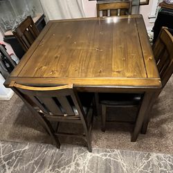 Counter Height Dinner Table With 4 Chairs
