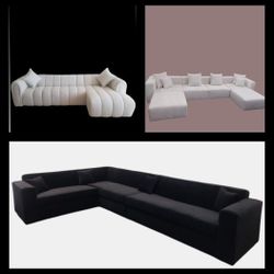 BRAND NEW  8x13ft And 6x13x6ft And 11x6ft OR 11x11ft SECTIONAL COUCHES SOFA CHAISE COUCHES.   BLACK FABRIC 