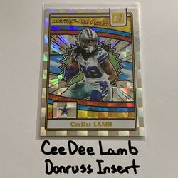 CeeDee Lamb Dallas Cowboys All-Pro WR Donruss Short Print Insert Card. 