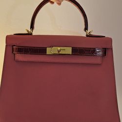Geniun Crocdile Kelly Style Real Leather Handbag 