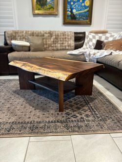 Live Edge Wood Slab Coffee Table