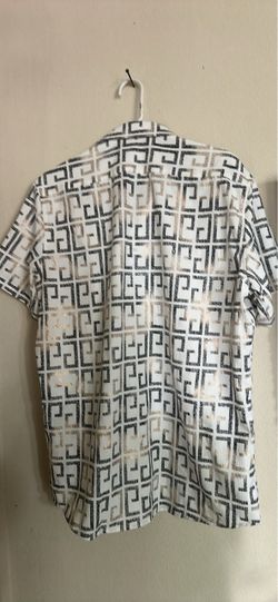 Short Sleeve Button-Up Shirt Geometric Print