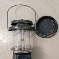 Vintage Coleman Propane Camping Lantern w/ Metal Carry Case | Green | As-Is
