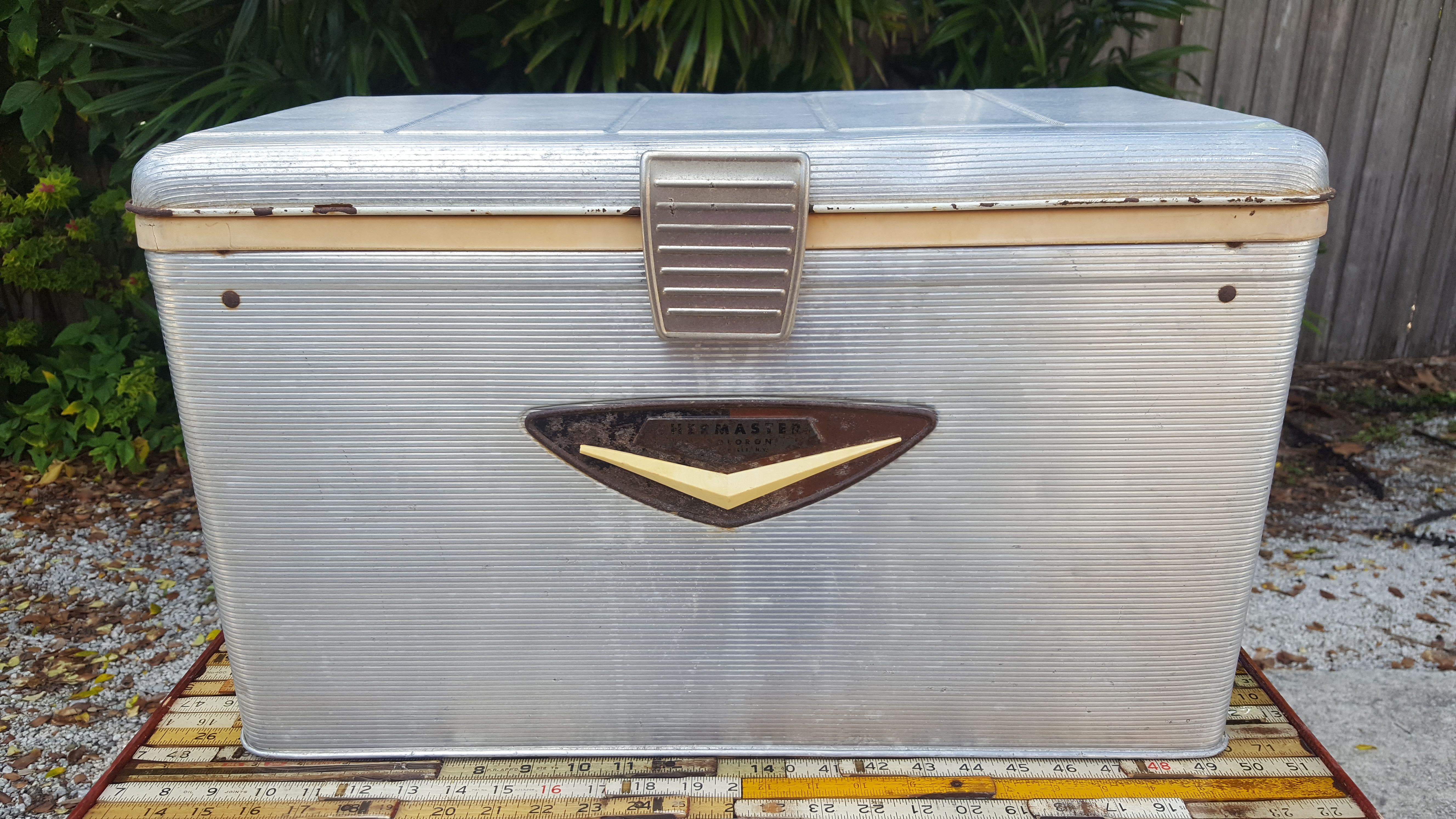 Vintage Aluminum Poloron Thermaster Cooler Ice Chest