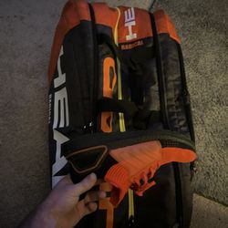 RARE HEAD Radical Tennis Bag Backpack Insulated Pockets Carry Orange Black Large
